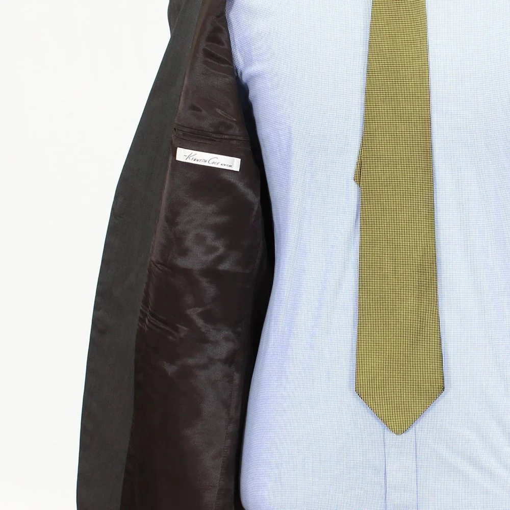 Kenneth Cole 42L Brown Striped 2-Button Sport Coat Blazer Jacket P501